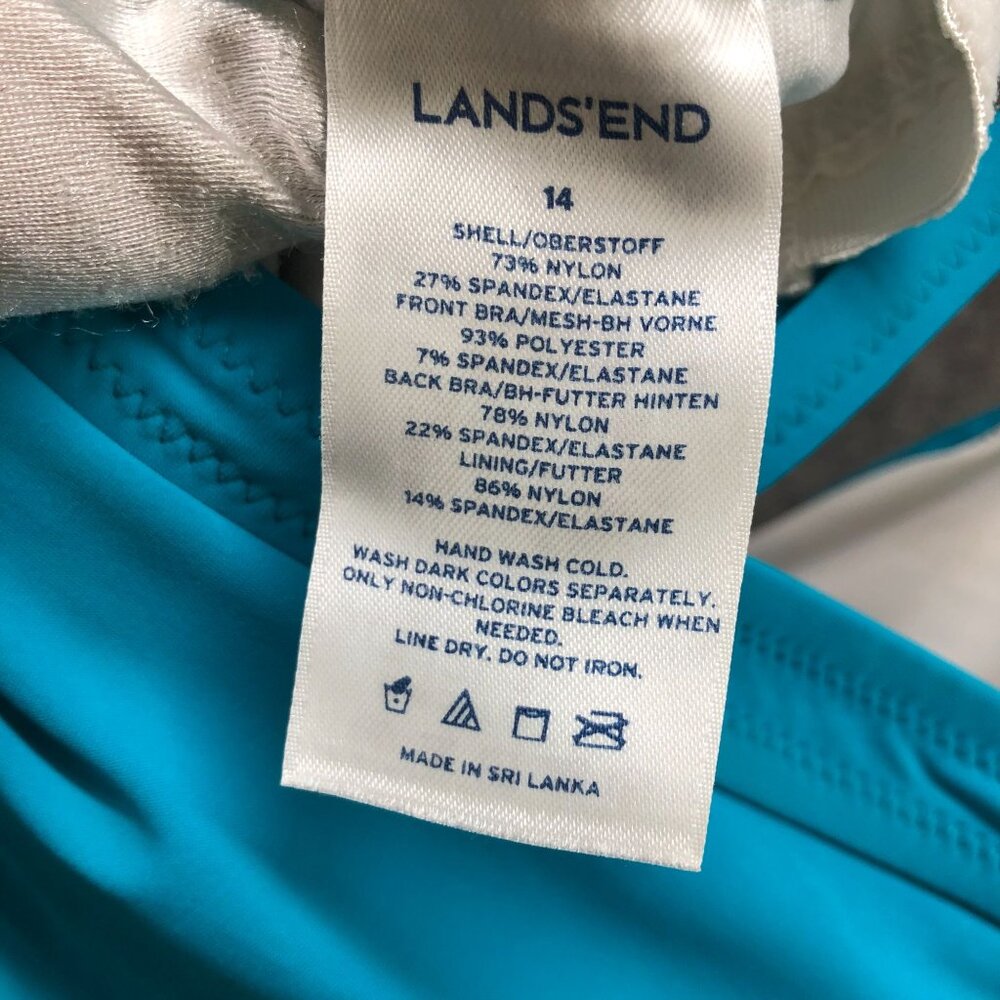 Lands' End Women's Blue Swim Top - Picture 7 of 10